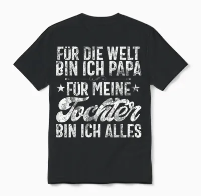 Für Die Welt Bin Ich Papa Für Meine Tochter Bin Ich Alles Unisex T-Shirt - Black