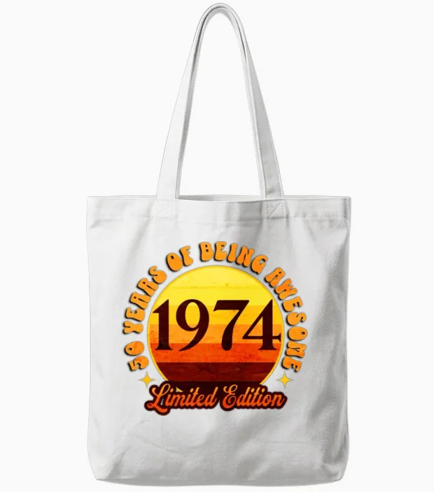 1974 Sunset - Summer & Beach Tote Bags in White
