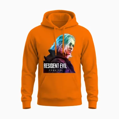 Resident Evil Requiem Gaming Design Unisex Hoodie - Safety Orange