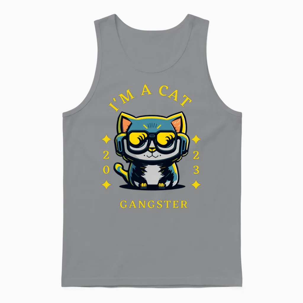 Cat Gangster Retro Lovers Unisex Tank Top - Sport Grey