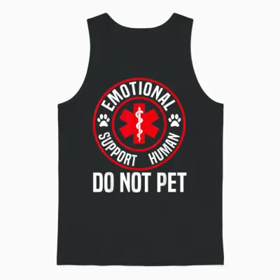 Emotional Support Human Do Not Pet Emotional Support Unisex Tank Top - Black