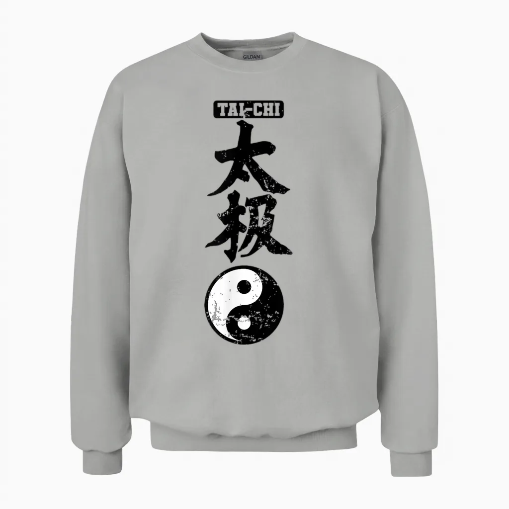 Tai Chi Chinesische Schriftzeichen Yin Yang Unisex Sweatshirt in Ash