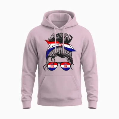 Hrvatska Kroatien Flagge Mädchen Kroatische Mädchen Kinder Unisex Hoodie - Light Pink