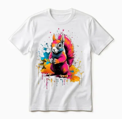 Cooles Eichhörnchen Auf Bunt Bemaltem Eichhörnchen Unisex T-Shirt - White