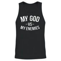 My God vs My Enemies Christian & Faith Unisex Tank Top - Black – 2