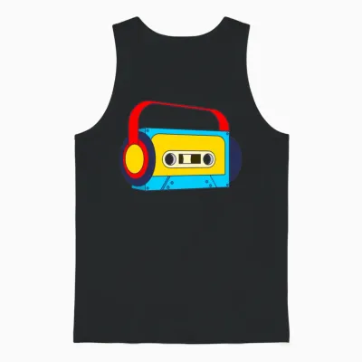 Retro Mixtape Unisex Tank Top - Black
