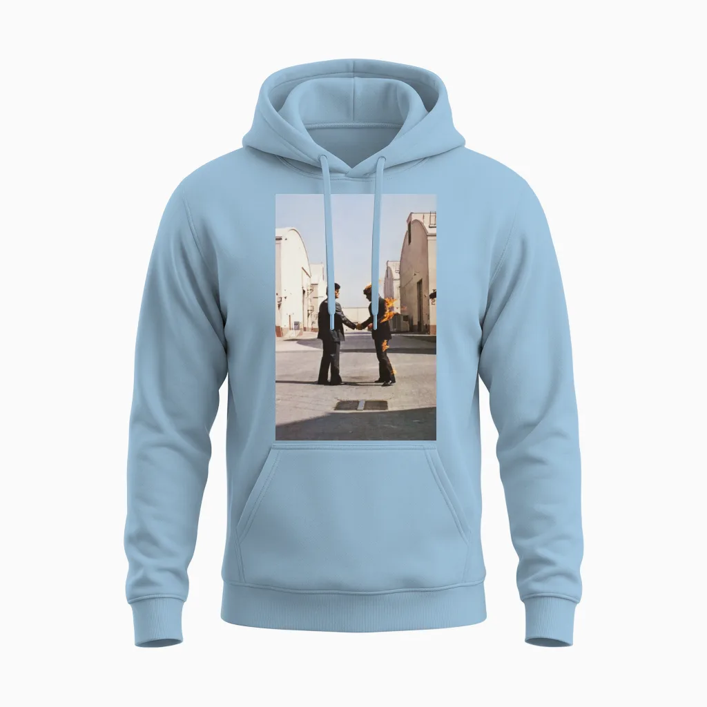 Pink Floyd Wish You Were Here Album Cover Unisex Hoodie in Light Blue