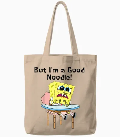 Mademark X Spongebob Squarepants - but I Am a Good Noodle Spongebob Squarepants Back to School Tote Bags - Natural