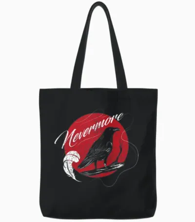 Nevermore Funny Literature Tote Bags - Black