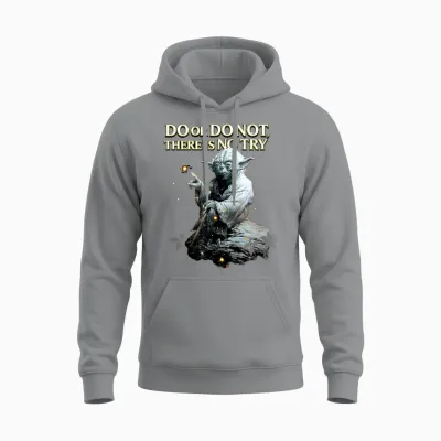 Star Wars Classic Do or Do Not There Is No Try Yoda Portrait Unisex Hoodie - Sport Grey