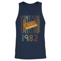 Vintage 1982 Retro Unisex Tank Top - Navy – 2