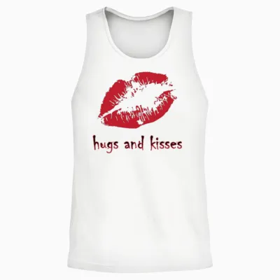 Hugs and Kisses Unisex Tank Top - White