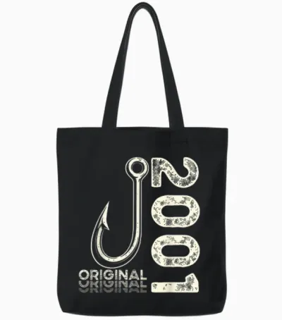 25. Geburtstag Mann Angler Original 2001 Limited Edition Tote Bags - Black