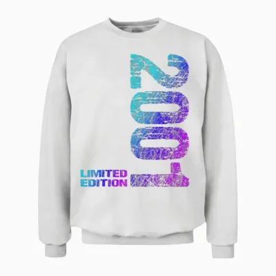 25. Geburtstag 2001 Limited Edition Mann Frau Unisex Sweatshirt - White