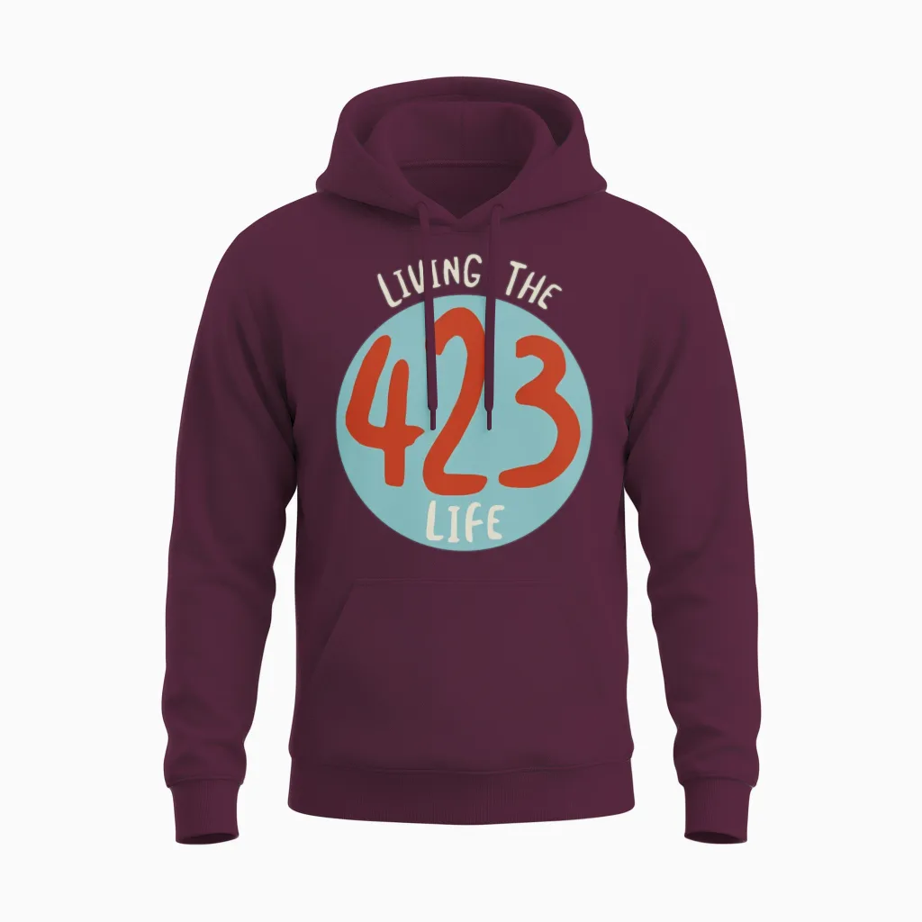 423 Area Code Tn Tennessee Unisex Hoodie in Maroon