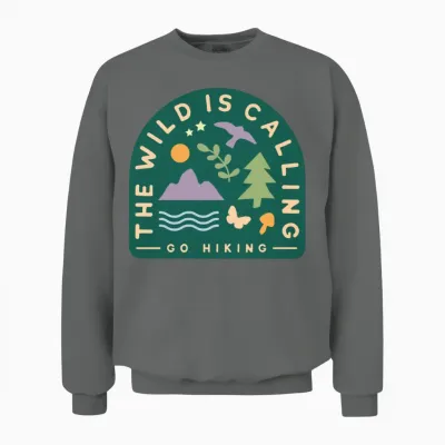The Wild Is Calling Go Hiking Unisex Sweatshirt - Graphite Heather