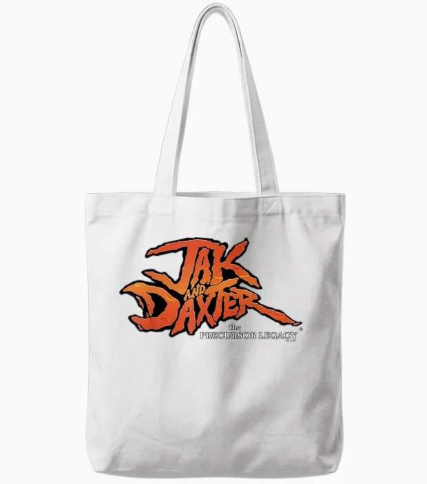 Playstation Jak and Daxter the Precursor Legacy Classic Logo Tote Bags in White