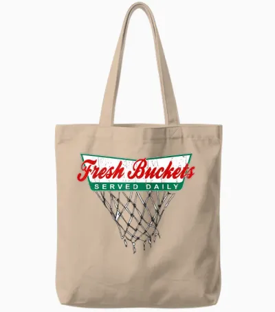 Basketball Player Fresh Buckets Served Daily Bball Tote Bags - Natural
