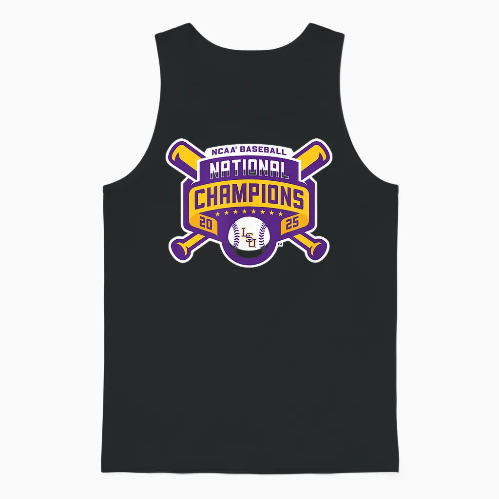 2025 National Champions Logo Unisex Tank Top in Black