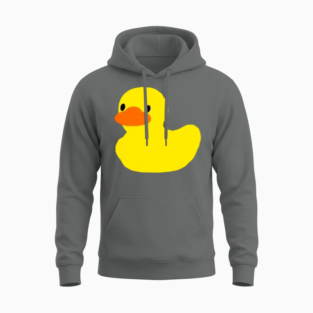 Cute Little Yellow Rubber Ducky Duck Graphic Unisex Hoodie in Graphite Heather