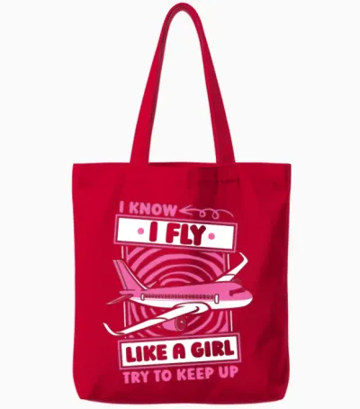 Flight Attendant Funny Tote Bags - Red
