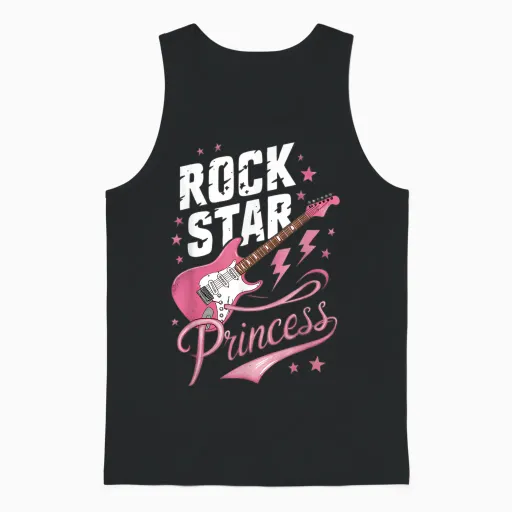 Guitare électrique Pour Filles Et Femmes - Motif Rock Star Princesse Unisex Tank Top in Black