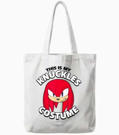 Sonic the Hedgehog Halloween This Is My Knuckles Costume Tote Bags - White
