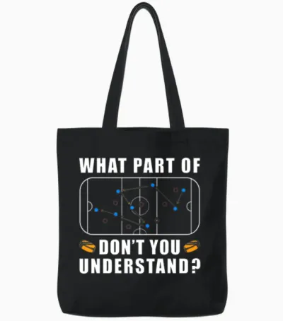 Ice Hockey Strategy Penalty Box Hockey Tote Bags - Black