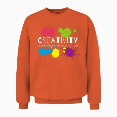 Creativity Is Intelligence Having Fun Unisex Sweatshirt - Orange