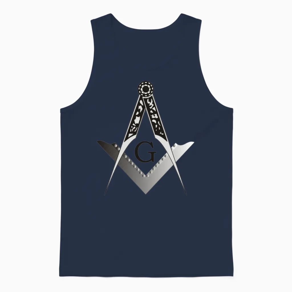 Masonic Square and Compass Unisex Tank Top in Navy