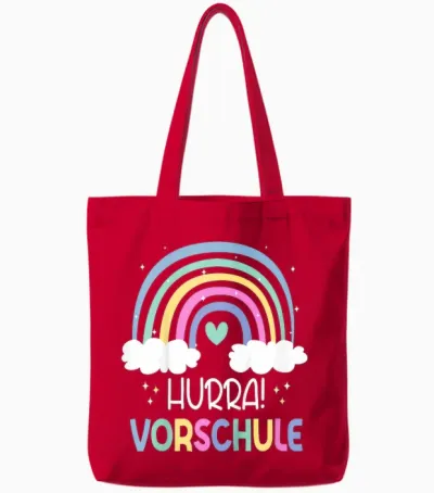 Kinder Hurra Vorschule Regenbogen 2026 Vorschulkind Tote Bags - Red