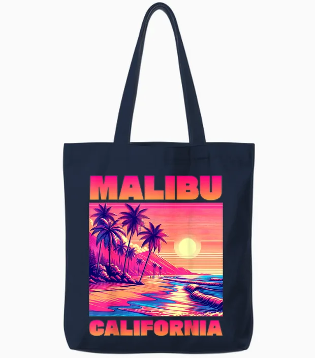 Malibu T-Shirt, Black, S Tote Bags in Navy