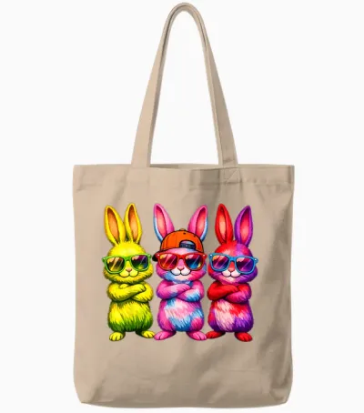 Lustige Osterhase Coole Hasen Kinder Für Ostern Jungen Mädchen Tote Bags - Natural