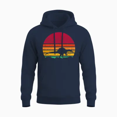 Spinosaurus Retro Style Unisex Hoodie - Navy