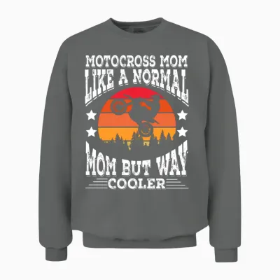 Cool Motocross Mom Retro Unisex Sweatshirt - Graphite Heather