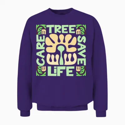Zero Waste Eco Unisex Sweatshirt - Purple
