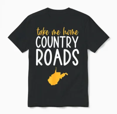 West Virginia Apparel | West Virginia Home | I Love Wv State Unisex T-Shirt - Black