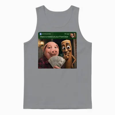 Tung Tung Tung Sahur John Pork Motion at Your Front Door Unisex Tank Top - Sport Grey