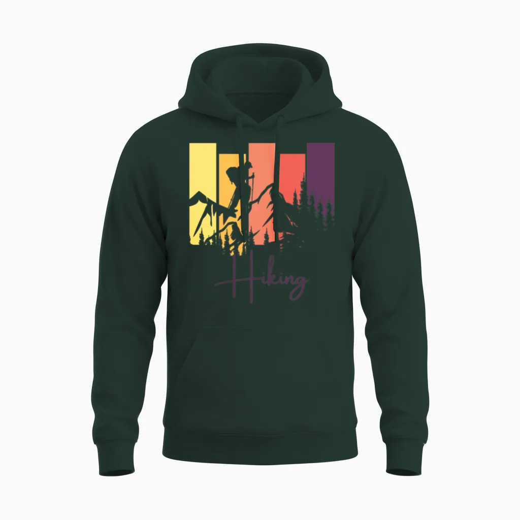 Hiking - Keep Calm and Hike On Unisex Hoodie in Forest