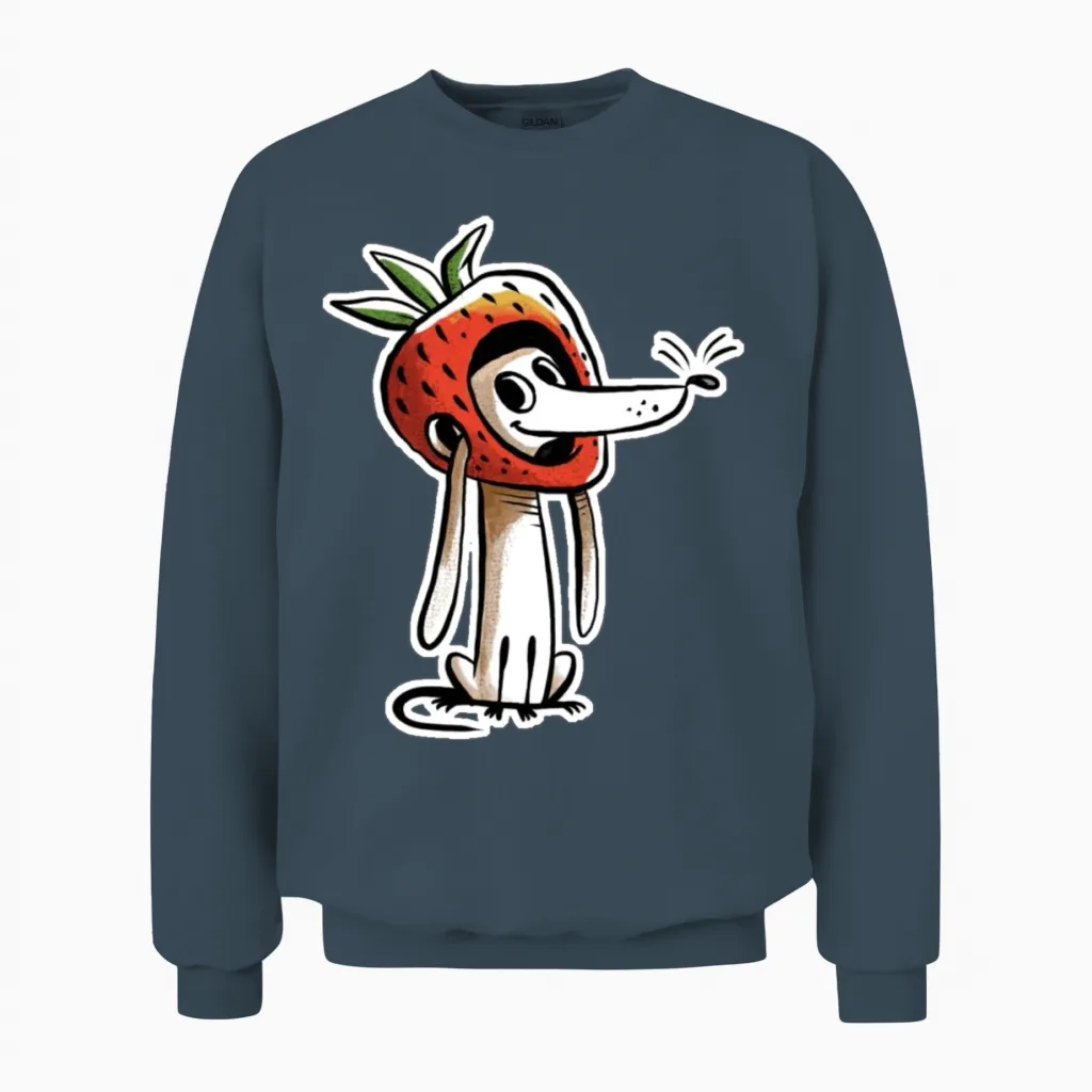 Strawberry Dog Lovers Unisex Sweatshirt in Dark Heather