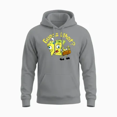 Spongebob Mocking Meme Guess What Chicken Butt Spongebob Unisex Hoodie - Sport Grey