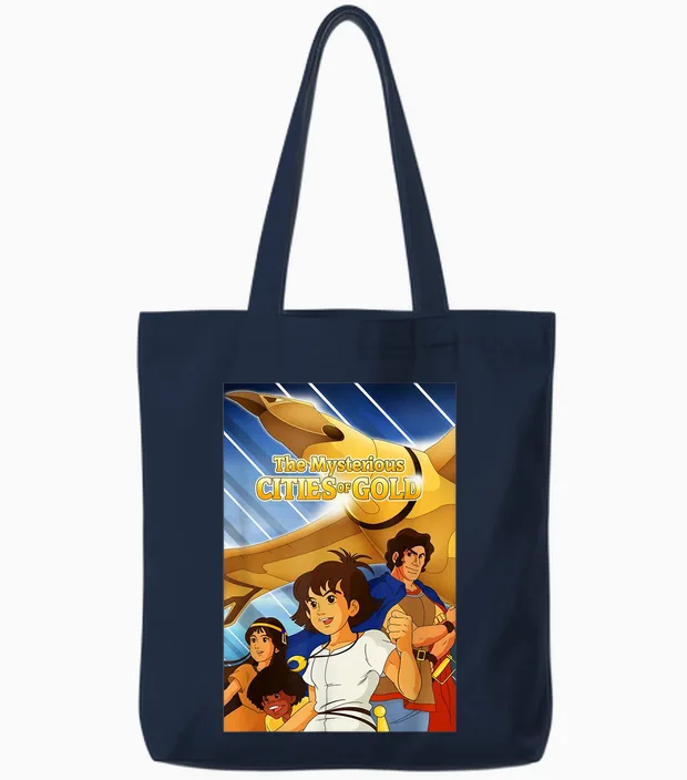 The Mysterious Cities of Gold - Retro 80s Cartoon Kids T-Shirt, Black Tote Bags in Navy