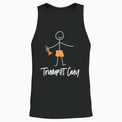 Trumpet Player Minimalistic Unisex Tank Top - Black