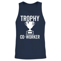 Trophy Co-Worker Unisex Tank Top - Navy – 2