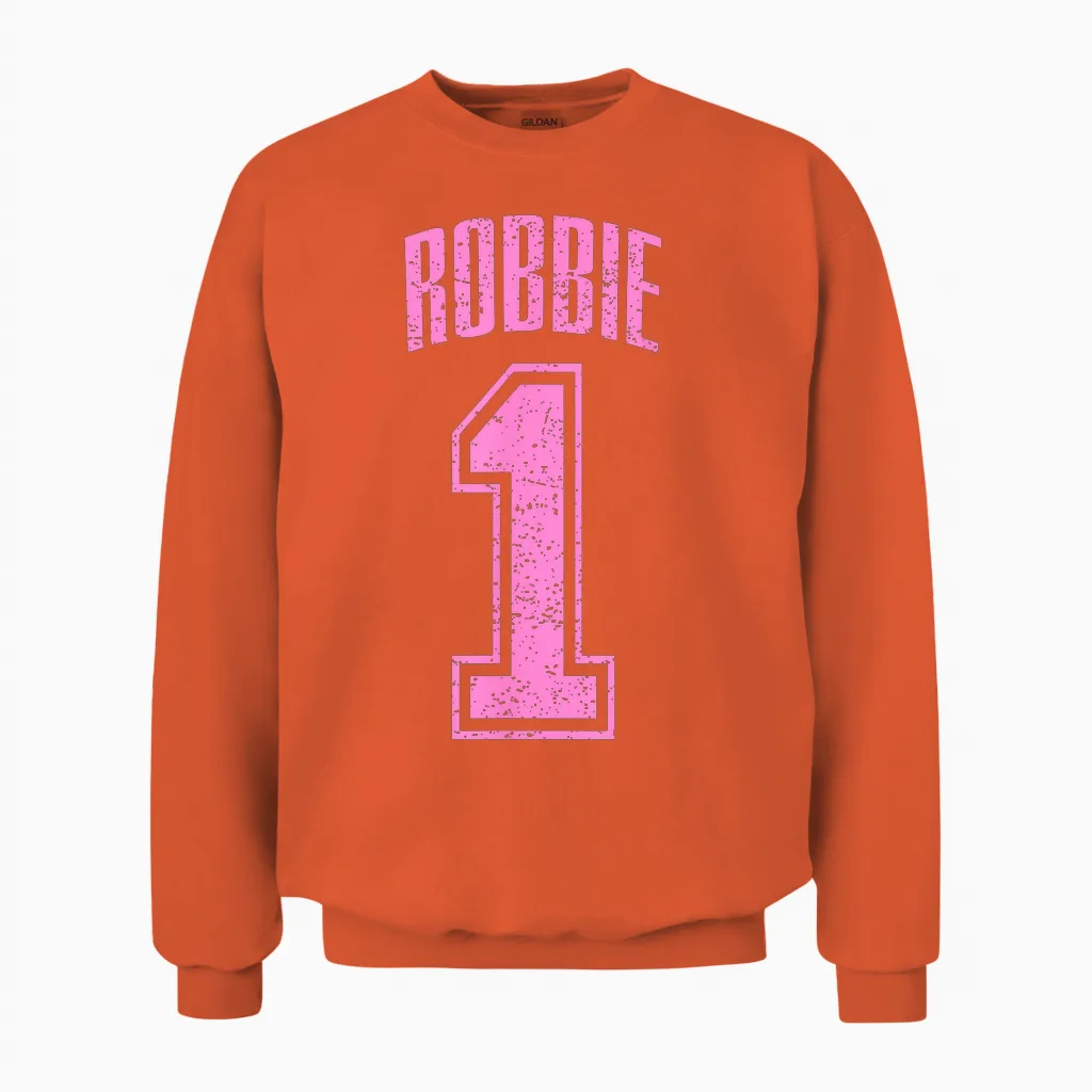 Robbie Supporter Number 1 Größter Fan Unisex Sweatshirt in Orange
