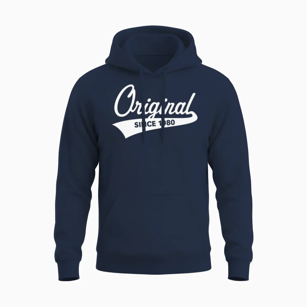Original Since 1980 (year of Birth, Birthday / W) Unisex Hoodie in Navy