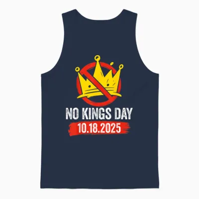 No Kings Day Patriotic No Kings 2025 Unisex Tank Top - Navy