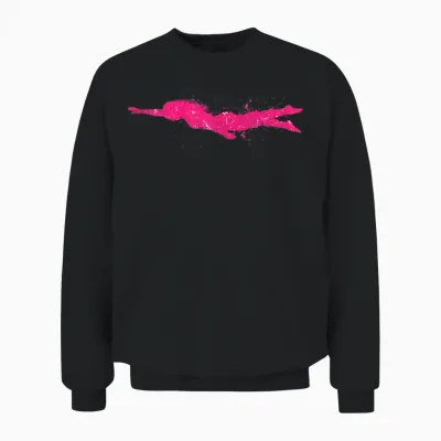 Swimmer Splash Swimming Teacher Water Sports Women's Girls' T-Shirt, Black Unisex Sweatshirt - Black