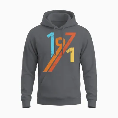 1971 Vintage Retro Birthday Unisex Hoodie - Charcoal