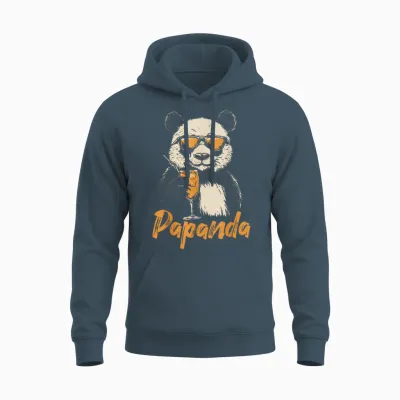 Papanda Lustiges Panda Papa Wortspiel Vatertag Unisex Hoodie - Dark Heather